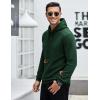 imageCOOFANDY Mens Hooded Sweatshirt Casual Long Sleeve Drawstring Waffle Knit Pullover HoodiesGreen