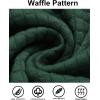 imageCOOFANDY Mens Hooded Sweatshirt Casual Long Sleeve Drawstring Waffle Knit Pullover HoodiesGreen