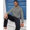 imageCOOFANDY Mens Hooded Sweatshirt Casual Long Sleeve Drawstring Waffle Knit Pullover HoodiesGrey