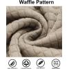 imageCOOFANDY Mens Hooded Sweatshirt Casual Long Sleeve Drawstring Waffle Knit Pullover HoodiesKhaki