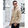 imageCOOFANDY Mens Hooded Sweatshirt Casual Long Sleeve Drawstring Waffle Knit Pullover HoodiesKhaki