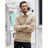 imageCOOFANDY Mens Hooded Sweatshirt Casual Long Sleeve Drawstring Waffle Knit Pullover HoodiesKhaki