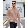 imageCOOFANDY Mens Hooded Sweatshirt Casual Long Sleeve Drawstring Waffle Knit Pullover HoodiesMisty Rose