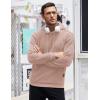 imageCOOFANDY Mens Hooded Sweatshirt Casual Long Sleeve Drawstring Waffle Knit Pullover HoodiesMisty Rose