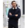 imageCOOFANDY Mens Hooded Sweatshirt Casual Long Sleeve Drawstring Waffle Knit Pullover HoodiesNavy Blue