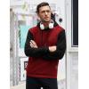 imageCOOFANDY Mens Hooded Sweatshirt Casual Long Sleeve Drawstring Waffle Knit Pullover HoodiesPat 1redblack