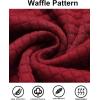 imageCOOFANDY Mens Hooded Sweatshirt Casual Long Sleeve Drawstring Waffle Knit Pullover HoodiesPat 1redblack