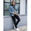 imageCOOFANDY Mens Hooded Sweatshirt Casual Long Sleeve Drawstring Waffle Knit Pullover HoodiesPat 2light Graynave Blue
