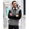 imageCOOFANDY Mens Hooded Sweatshirt Casual Long Sleeve Drawstring Waffle Knit Pullover HoodiesPat 5light Grayblack