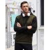 imageCOOFANDY Mens Hooded Sweatshirt Casual Long Sleeve Drawstring Waffle Knit Pullover HoodiesPat6army Greenblack