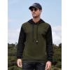 imageCOOFANDY Mens Hooded Sweatshirt Casual Long Sleeve Drawstring Waffle Knit Pullover HoodiesPat6army Greenblack