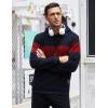 imageCOOFANDY Mens Hooded Sweatshirt Casual Long Sleeve Drawstring Waffle Knit Pullover HoodiesPat9navy Bluewine Red