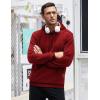imageCOOFANDY Mens Hooded Sweatshirt Casual Long Sleeve Drawstring Waffle Knit Pullover HoodiesRed