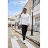 imageCOOFANDY Mens Hooded Sweatshirt Casual Long Sleeve Drawstring Waffle Knit Pullover HoodiesWhite