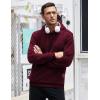 imageCOOFANDY Mens Hooded Sweatshirt Casual Long Sleeve Drawstring Waffle Knit Pullover HoodiesWine Red