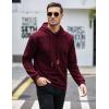 imageCOOFANDY Mens Hooded Sweatshirt Casual Long Sleeve Drawstring Waffle Knit Pullover HoodiesWine Red