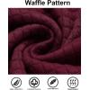 imageCOOFANDY Mens Hooded Sweatshirt Casual Long Sleeve Drawstring Waffle Knit Pullover HoodiesWine Red
