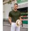 imageCOOFANDY Mens Knit Polo Shirts Casual Short Sleeve Button Down Polo Shirt Classic Golf ShirtsArmy Green