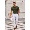 imageCOOFANDY Mens Knit Polo Shirts Casual Short Sleeve Button Down Polo Shirt Classic Golf ShirtsArmy Green