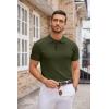 imageCOOFANDY Mens Knit Polo Shirts Casual Short Sleeve Button Down Polo Shirt Classic Golf ShirtsArmy Green