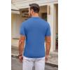 imageCOOFANDY Mens Knit Polo Shirts Casual Short Sleeve Button Down Polo Shirt Classic Golf ShirtsBlue