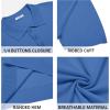 imageCOOFANDY Mens Knit Polo Shirts Casual Short Sleeve Button Down Polo Shirt Classic Golf ShirtsBlue