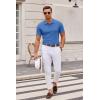 imageCOOFANDY Mens Knit Polo Shirts Casual Short Sleeve Button Down Polo Shirt Classic Golf ShirtsBlue