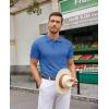 imageCOOFANDY Mens Knit Polo Shirts Casual Short Sleeve Button Down Polo Shirt Classic Golf ShirtsBlue