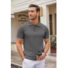 imageCOOFANDY Mens Knit Polo Shirts Casual Short Sleeve Button Down Polo Shirt Classic Golf ShirtsDark Grey