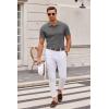 imageCOOFANDY Mens Knit Polo Shirts Casual Short Sleeve Button Down Polo Shirt Classic Golf ShirtsDark Grey