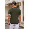 imageCOOFANDY Mens Knit Polo Shirts Casual Short Sleeve Button Down Polo Shirt Classic Golf ShirtsEarmy Green White Striped