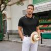 imageCOOFANDY Mens Knit Polo Shirts Casual Short Sleeve Button Down Polo Shirt Classic Golf ShirtsEblack White Striped