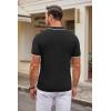imageCOOFANDY Mens Knit Polo Shirts Casual Short Sleeve Button Down Polo Shirt Classic Golf ShirtsEblack White Striped
