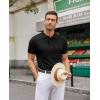 imageCOOFANDY Mens Knit Polo Shirts Casual Short Sleeve Button Down Polo Shirt Classic Golf ShirtsGblack Ribbing