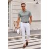 imageCOOFANDY Mens Knit Polo Shirts Casual Short Sleeve Button Down Polo Shirt Classic Golf ShirtsGrey