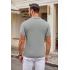 imageCOOFANDY Mens Knit Polo Shirts Casual Short Sleeve Button Down Polo Shirt Classic Golf ShirtsGrey