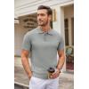 imageCOOFANDY Mens Knit Polo Shirts Casual Short Sleeve Button Down Polo Shirt Classic Golf ShirtsGrey