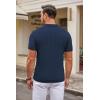 imageCOOFANDY Mens Knit Polo Shirts Casual Short Sleeve Button Down Polo Shirt Classic Golf ShirtsHnavy Blue Ribbing