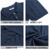 imageCOOFANDY Mens Knit Polo Shirts Casual Short Sleeve Button Down Polo Shirt Classic Golf ShirtsHnavy Blue Ribbing
