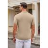 imageCOOFANDY Mens Knit Polo Shirts Casual Short Sleeve Button Down Polo Shirt Classic Golf ShirtsKhaki