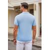 imageCOOFANDY Mens Knit Polo Shirts Casual Short Sleeve Button Down Polo Shirt Classic Golf ShirtsLight Blue