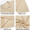 imageCOOFANDY Mens Knit Polo Shirts Casual Short Sleeve Button Down Polo Shirt Classic Golf ShirtsLight Khaki