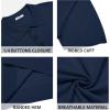 imageCOOFANDY Mens Knit Polo Shirts Casual Short Sleeve Button Down Polo Shirt Classic Golf ShirtsNavy Blue