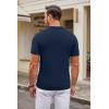 imageCOOFANDY Mens Knit Polo Shirts Casual Short Sleeve Button Down Polo Shirt Classic Golf ShirtsNavy Blue