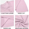 imageCOOFANDY Mens Knit Polo Shirts Casual Short Sleeve Button Down Polo Shirt Classic Golf ShirtsPink