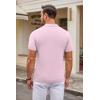 imageCOOFANDY Mens Knit Polo Shirts Casual Short Sleeve Button Down Polo Shirt Classic Golf ShirtsPink