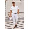 imageCOOFANDY Mens Knit Polo Shirts Casual Short Sleeve Button Down Polo Shirt Classic Golf ShirtsWhite