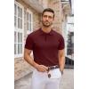 imageCOOFANDY Mens Knit Polo Shirts Casual Short Sleeve Button Down Polo Shirt Classic Golf ShirtsWine Red