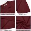 imageCOOFANDY Mens Knit Polo Shirts Casual Short Sleeve Button Down Polo Shirt Classic Golf ShirtsWine Red