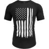 imageCOOFANDY Mens Muscle TShirt Pleated Raglan Sleeve Bodybuilding Gym Tee Short Sleeve Fashion Workout Shirts Hipster ShirtBlack American Flag